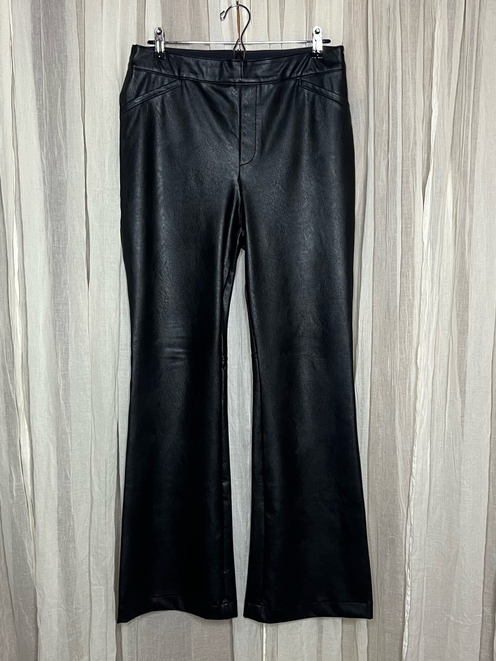 SPANX Black Bootcut High Rise Faux Leather Pants - Picture 2 of 5